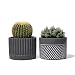 POTEY Cement Plant Pots Concrete Flower Planters Medium Pot with Drain Hole Flower Cylinder Bronze
