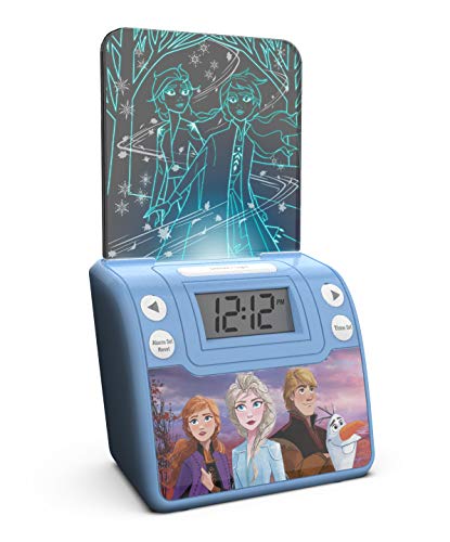 Frozen 2 Digital Alarm Clock with Night Light, Alarm Clocks for Kids Bedrooms, USB Charger, LED Light Show Animations, Battery Backup Nightlight, Snooze Wake to Buzzer