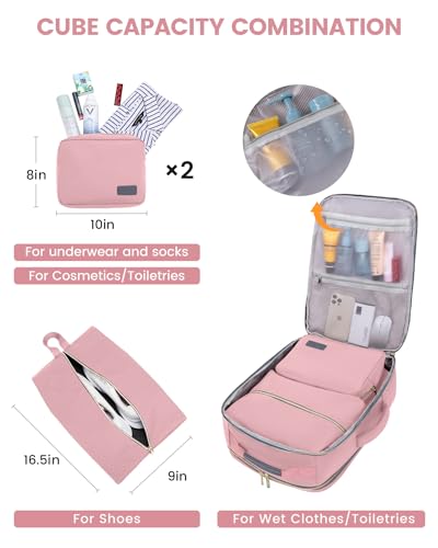 Image of LOVEVOOK 40L Travel Backpack for Women & Men, Airline Approved Carry On Luggage with 3 Packing Cubes, TSA Overnight Bags, Waterproof Personal Item Bag, Weekender Essentials Backpacks fits 17 inch Laptop