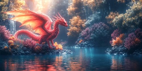 ダイヤモンドアート ドラゴン 20 x 40CM ダイヤモンドアート キット 風景 クリスタル 絵画全面貼り付けタイプ クロスステッチ刺繍 キット5D DIY Diamond Art 全面貼り付けタイプ 絵画 インテリア 家用壁飾りプレゼント ZSHD-6