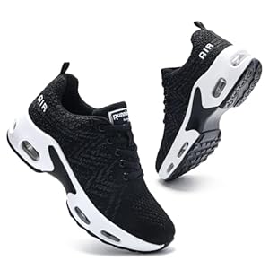 Mjxwem Women Trainers Air Cushion Running Shoes Arch Support Memory Foam Comfort Sneaker