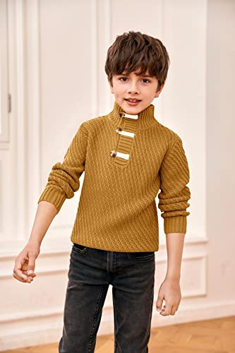 Makkrom Toddler Sweater Baby Boy Girl Turtleneck Cable Knit Sweaters Long Sleeve Christmas Outwear Spring Fall Winter Brown #TOP3