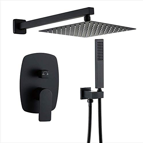 Ensemble de douche mitigeur Rain Black avec boîtier mural encastré - 2