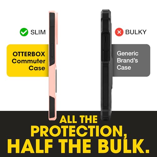 Image of OtterBox iPhone 12 & 12 Pro - Commuter Series Slim Case - Pink & Black | 3X Military Drop Protection - Dual-Layer Design - Pocket-Friendly - Raised Edges - Port Covers