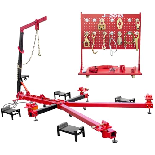 HPDMC Auto Body Frame Puller 49KN 5T Tension Car Body Frame Puller Straightener Repair Car Body Restoration Tool Straightener 6600LBS Loading Capacity for Auto Repair Shop Sedan SUV Pickup J-2013