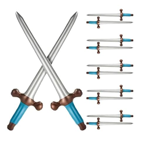 DINGFENG 10 sztuk nadmuchiwanych zabawek miecz, 60 cm dmuchany miecz piracki, miecz dla dzieci, nadmuchiwane miecze piankowe, dla dzieci, tematyczne przyjęcie urodzinowe, Halloween, cosplay, materiały