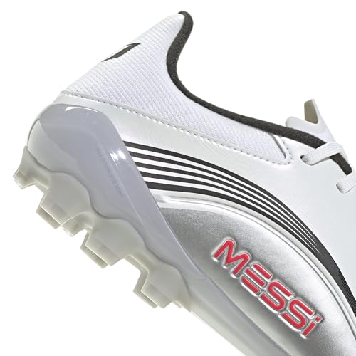 adidas Unisex F50 Messi League Artificial Ground Football Boots, FTWR White/Lucid red/Silver met., 45 1/3 EU – Ansicht 4