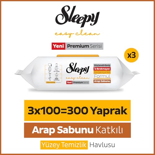 Image of Sleepy Easy Clean Arabic Soap Additive Surface Cleaning Towel 3x100 (300 Sheets)