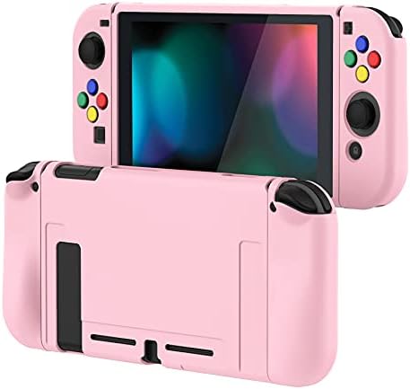 playvital Purple Galaxy Protective Case for Nintendo Switch, Soft TPU Slim Case Cover for Nintendo Switch Joy-Con Console with Colorful ABXY Direction Button Caps