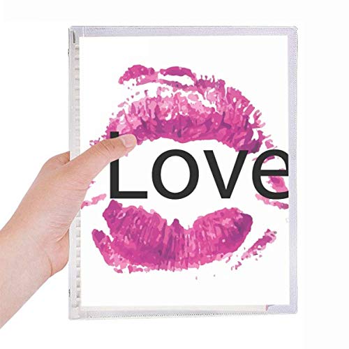 Carnet à lèvres à spirale rose pour la Saint-Valentin avec pages lignées