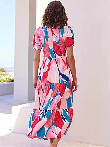 Robe de plage bohème imprimé patchwork violet S Adhdyuud - 3