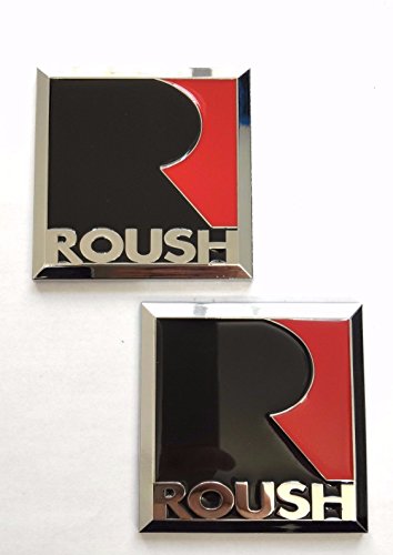 Exotic Store Pair Brand New For Ford MUSTANG ROUSH METAL SQUARE R FENDER EMBLEM BADGES