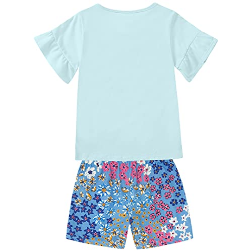 Conjunto blusa e shorts em meia malha, Marisol Play, meninas, azul claro, 16
