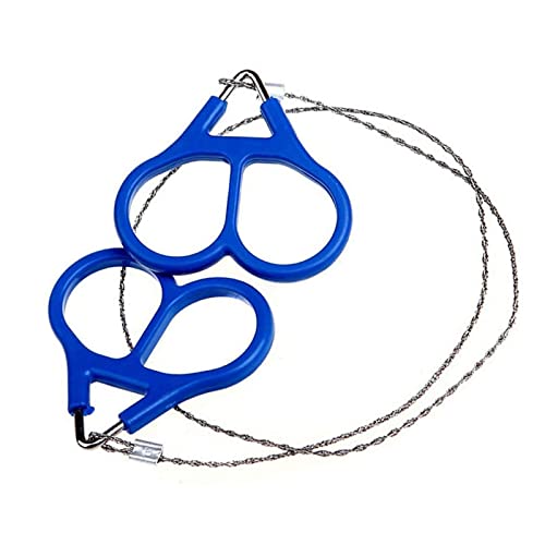 Emergency Chainsaw Survival Kit Premium Quality Stainless Steel Hand Pocket Chain Wire Saws Portable Survival Camping Handsaws (1 Pcs,Blue)