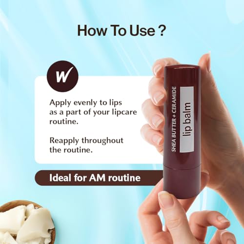Image of WOW Skin Science Shea Butter Nourishing Lip Balm with Ceramides - Hydrating Lip Balm for Dry, Chapped Lips | Strengthens Lip Skin Barrier | SPF 30 | 4g
