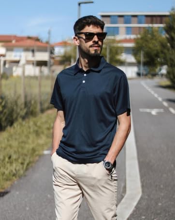 PINSPARK Golf Polo Shirts for Men Quick Dry Short Sleeve Collared Shirt Slim Fit Summer Casual Polos Shirt - Image 3