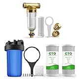 SimPure 40 Micron Spin Down Sediment Filter (1 Set), Upgrade Whole House Water Filter Housing (1...