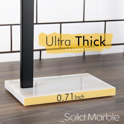Image of KOKOSIRI Hand Towel Rack Stand Towel Holder with Steady Marble Base for Bathroom Vanity Countertop, Matte Black Stainless Steel 15.7'' Height THS0006-BK
