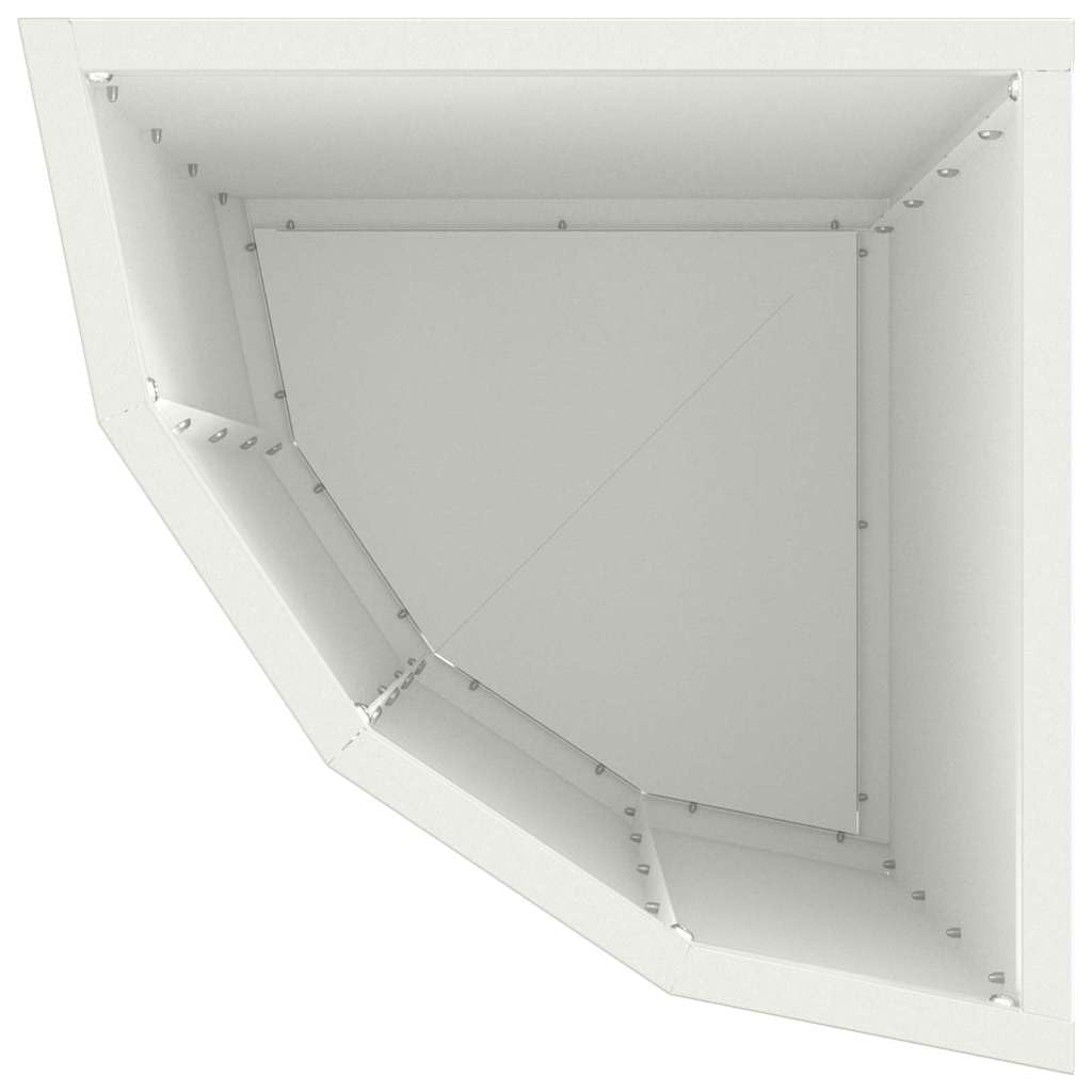 Maceta esquinera blanca 30 x 30 x 50 cm de acero, diseño moderno y robusto, ahorra espacio, bancal elevado para balcón, bancal de jardín elevado para terraza, huerto y jardinera, adecuado para