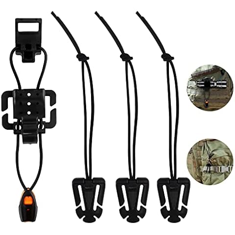Tactical Gear Clip 4Pcs Tactical Molle Straps Tactical Molle Attachments Molle Gear Clips with 3 Pcs Web Dominators Buckle Strap for Tactical Bags Backpacks Cover