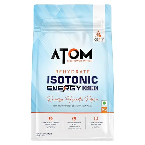 Image of AS-IT-IS ATOM Rehydrate Isotonic Energy Drink Zesty Melon, 1Kg - with BCAAs, Electrolytes & Minerals I Instant Sustained Energy Release, Designed for Athletes, Sportspersons, Gym-goers, & Physically Active Individuals