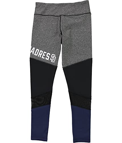 G-III Sports Womens San Diego Padres Compression Athletic Pants, Grey, Medium
