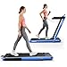 Goplus Tapis de course électrique pliable 2 en 1, 2,25 CV, sans installation, avec haut-parleur Bluetooth, télécommande et écran LED, pour la marche, le jogging, la maison et le bureau (bleu)