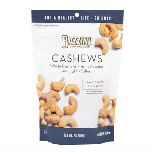Bazzini Gourmet Nuts, Kosher, Established in 1886, Made in the USA (1 Pouch, Cashews)