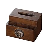 YYDS kosmetiktücherboxen Multifunktionale hölzerne Tissue-Box-Desktop-Papier-Speicherhalter-Abdeckung Vintage-Gesichtsgewebe-Spender kosmetiktücherbox (Color : Brown, Größe : 19 * 14.8 * 15cm)