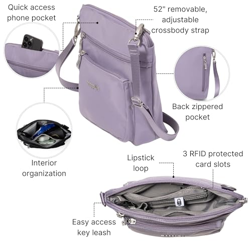 Image of Baggallini Modern Pocket Crossbody Bag for Women, 8.5 inchx8.5 inch Handbag Purse with RFID, Lightweight Water-Resistant