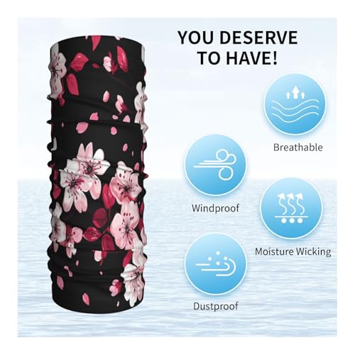 Cherry Blossoms Pattern Neck Gaiter Face Mask Scarf Bandana Head Wrap Uv Protection Balaclava For Sports4