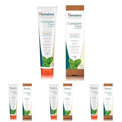 Himalaya Botanique Simply Mint Complete Care Toothpaste Refreshing Mint Flavour | Strong Teeth | Healthy Gums | Fresh Breath - 150g (Paquete de 4)