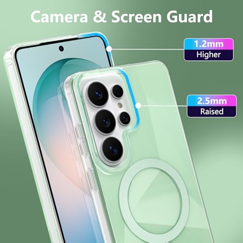 Image of Magnetic Case for Samsung Galaxy S26 Ultra [Compatible with Magsafe] [Anti-Yellowing] [1 Screen Protector] Shockproof Slim Iridescent Sparkly Case for Galaxy S26 Ultra 6.9 inch, Green