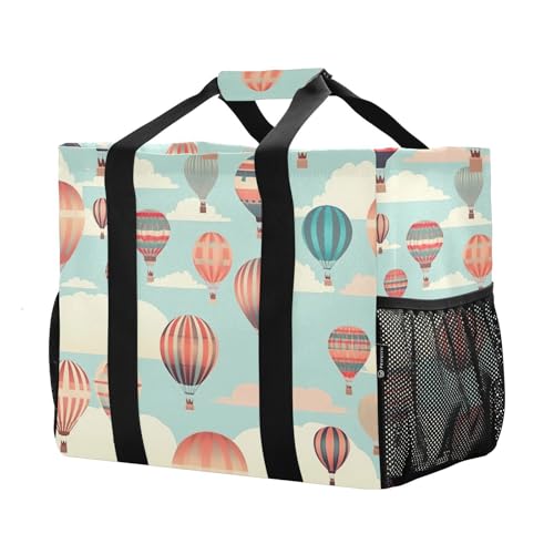 Sky Hot Air Balloons Large Beach Bag Waterproof Beach Tote Bags for Women Travel Gym Pool2