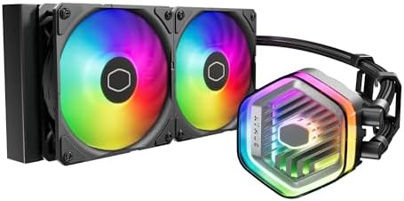 CoolerMaster MasterLiquid 240 Atmos ARGB Close-Loop AIO Liquid Cooler, Customize Pump, Sickleflow Edge PWM Fans, 360mm Radiator, CryoFuze, AMD Ryzen AM5/AM4, Intel LGA1700/1200 (MLX-D24M-A25PZ-R1)