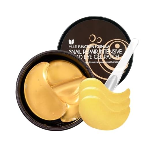 [Mizon] Parches para Ojos con Oro 24K y Extracto de Baba de Caracol (30 pares) Colágeno para ojeras. Máscaras de Hidrogel para Ojos, Antiarrugas, Hidratantes (Snail Repair Gold Eye Gel Patch)