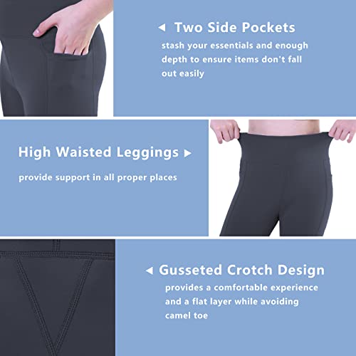 Girls Yoga Pants High Waisted Kids Yoga Leggings Running Athletic Leggings with Pockets Gym Workout Dance4