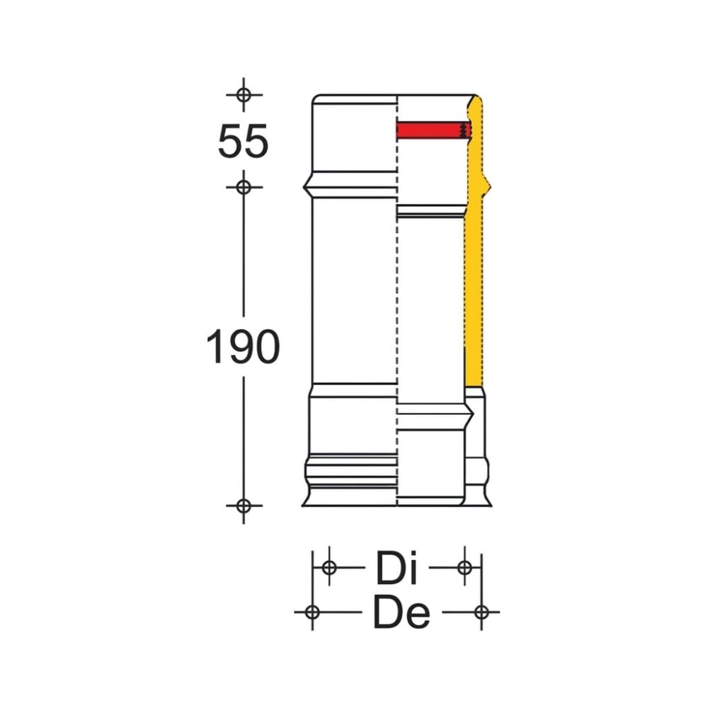 Maka Modulo Lineare 250 mm Canna Fumaria Doppia Parete Inox Ø 80 mm