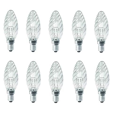 Provance 10 x Halogen Glühlampe Kerze gedreht E14 dimmbar 42 Watt Ersatz Cover