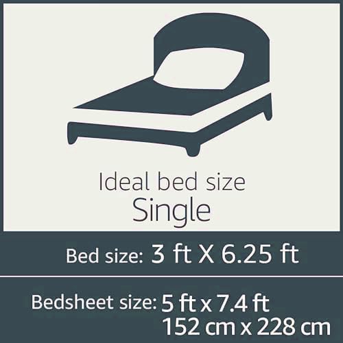 Image of IVAZA 240 TC Soft Ezyption Cotton Floral Print Single Bed Bedsheet - with 1 Pillow Covers, Hypoallergenic, Brethable, (Size- 60 x 90 Inch | Light Blue