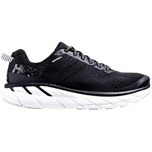 HOKA ONE ONE Mens Clifton 6 Black/White Running Shoe - 9.5
