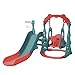 Red 3 in 1 Children's Slide and Swing Set, Children's Playground Climbing Swing Toy Set with Basketball Stand, freestanding Combination Indoor and Outdoor Play Toy