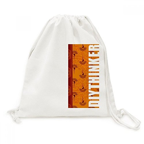 Sac de voyage en toile orange avec cordon de serrage et grand compartiment souple