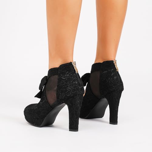 Image of GATUXUS Open Toe Women Platform High Heel Shoes Bows Strappy Sandals