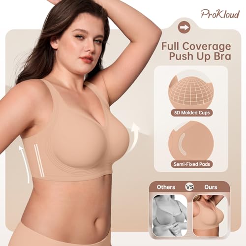 Image of ProKloud Jelly Bras for Women No Underwire Wireless Bra with Support and Lift Full Coverage Plus Size Comfy Seamless Bra