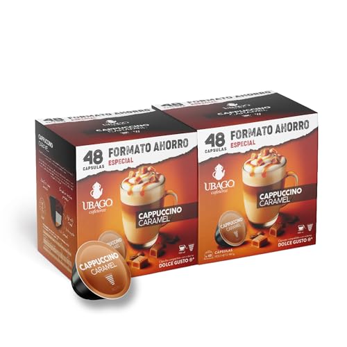Ubago Café en cápsulas Café Cappuccino Caramel, compatible con capsulas Dolce Gusto, oferta de 96 unidades