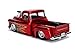 1955 Chevrolet Stepside Pickup Truck with Blower Candy Red with Flames Just Trucks Series 1/24 Diecast Model Car by Jada 30713