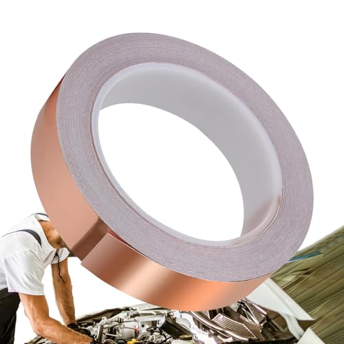 Cinta de lámina de cobre para vidrio coloreado - cinta conductora adhesiva para trabajos eléctricos | Cinta de cobre duradera para circuitos, puesta a, artesanía de vidrio, proyectos de bricolaje -da