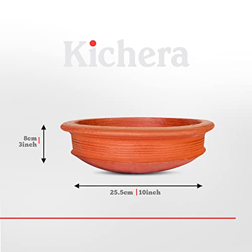 Image of Kichera Pottery Earthen Kadai /Clay Pots for Cooking & Serving 2 Litre