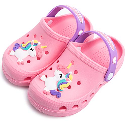 Kids Boys Girls Comfort Unicorn Sandals Lightweight Slip On Water Shoes Pool Garden Clogs Cute Summer Beach Slippers for Toddler